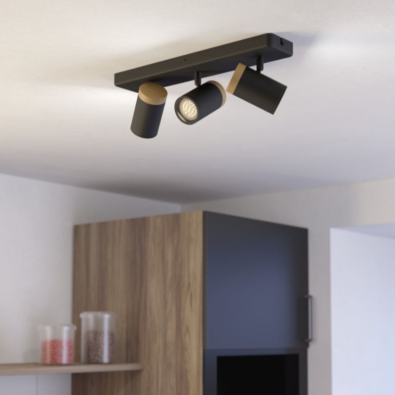 Schwarze moderne Wandstrahler Stahl, Conradus, IP44