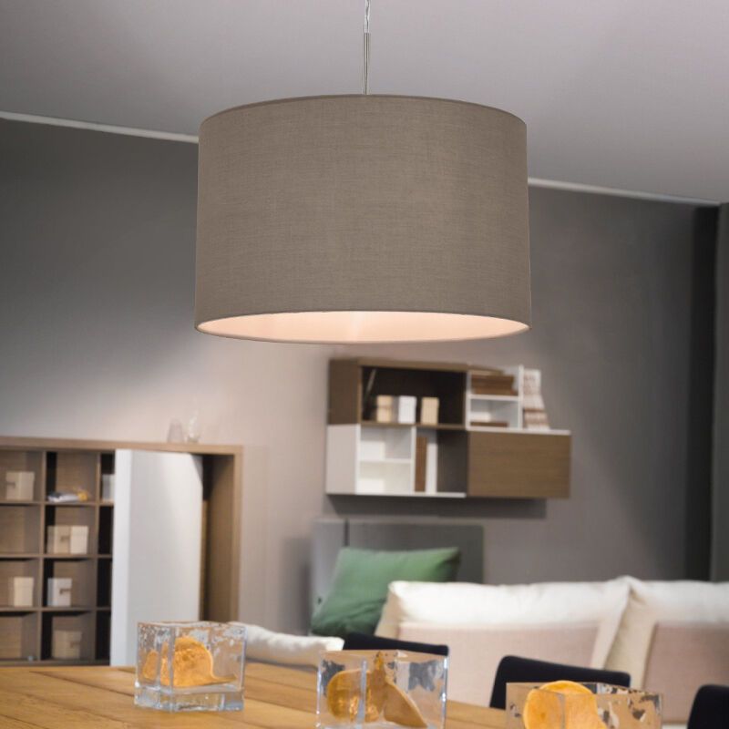 Taupe moderne Pendelleuchte Stoff, Abano Taupe moderne Pendelleuchte Stoff, Abano