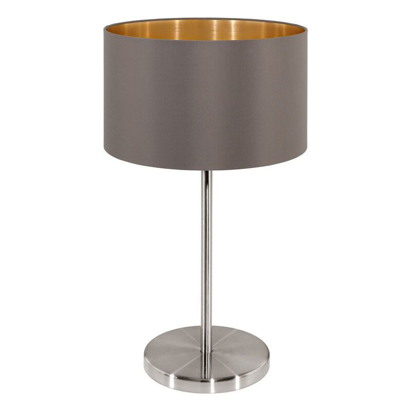 Braune moderne Tischleuchte Stoff, Terme, mit Schalter Braune moderne Tischleuchte Stoff, Terme, mit Schalter
