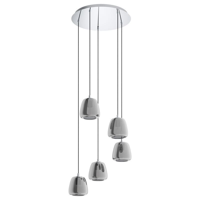 Chrom Pendelleuchte Rauchglas, Gauke Chrom Pendelleuchte Rauchglas, Gauke