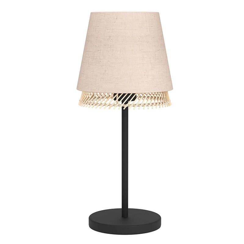 Beige Tischleuchte Stoff, Ruby, mit Schalter