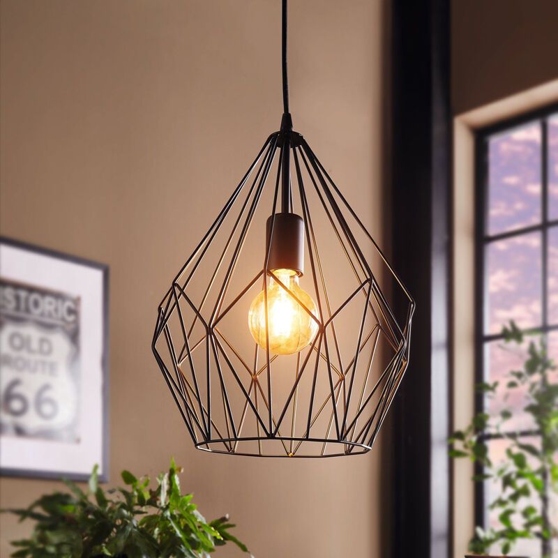 Schwarze industrielle Pendelleuchte Metall, Acri