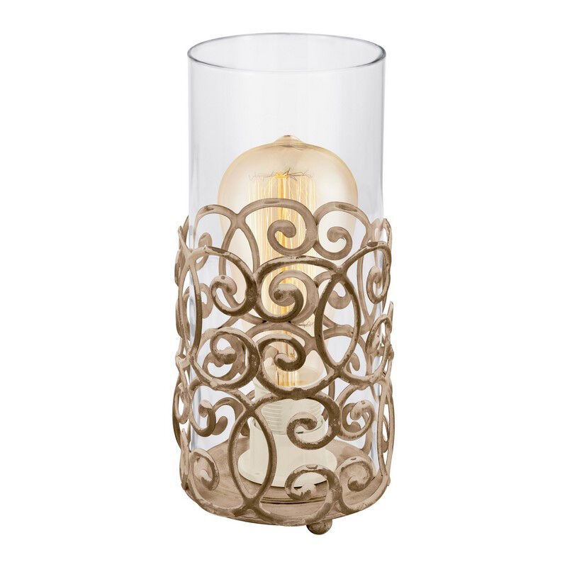 Braune vintage Tischleuchte Stahl, Salvator, mit Schalter