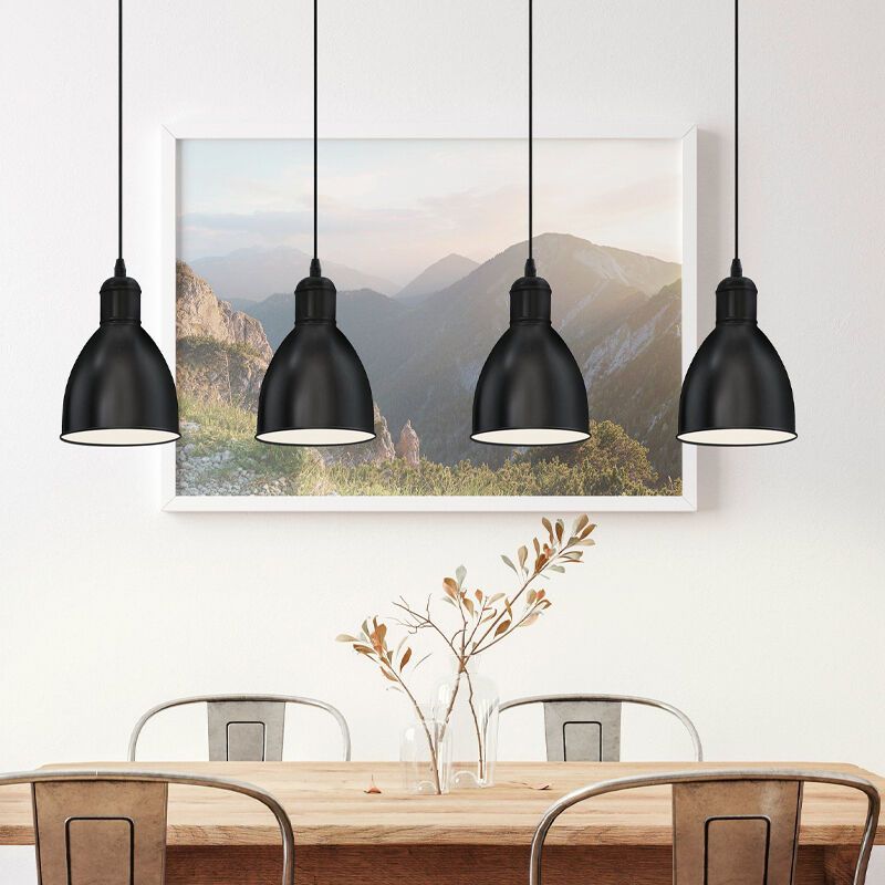 Schwarze industrielle Pendelleuchte Metall, Lavinio Schwarze industrielle Pendelleuchte Metall, Lavinio