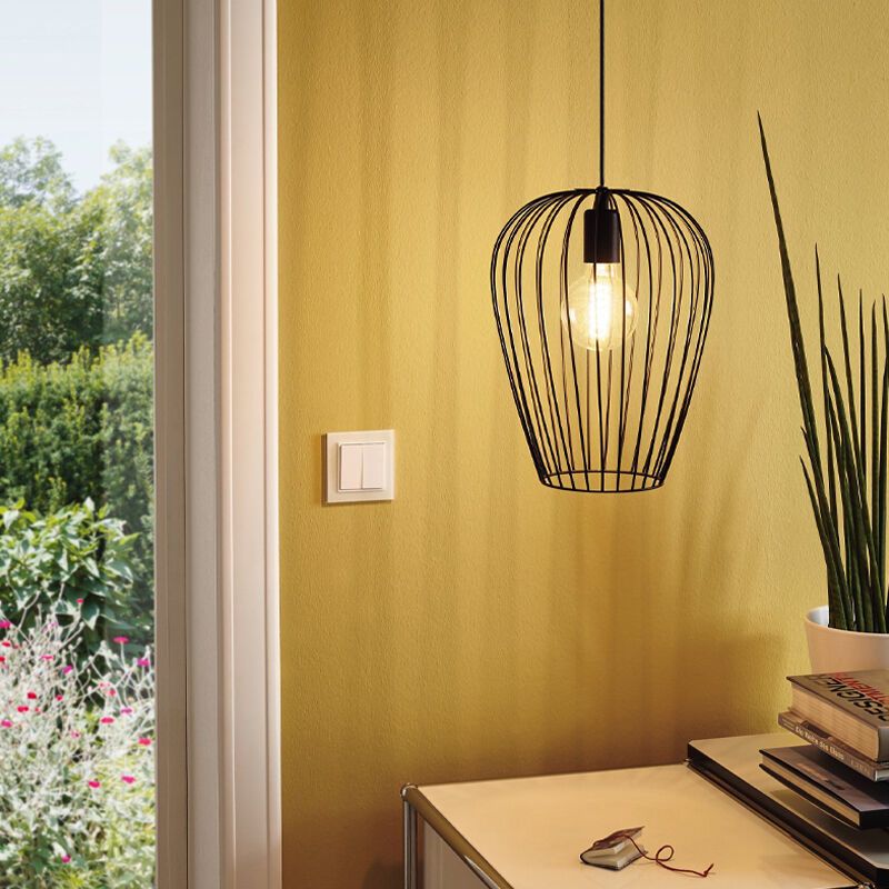 Schwarze industrielle Pendelleuchte Metall, Kitana