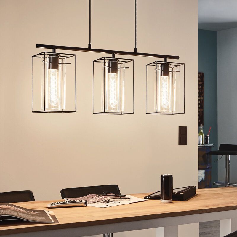 Schwarze industrielle Pendelleuchte Glas, Aprica Schwarze industrielle Pendelleuchte Glas, Aprica