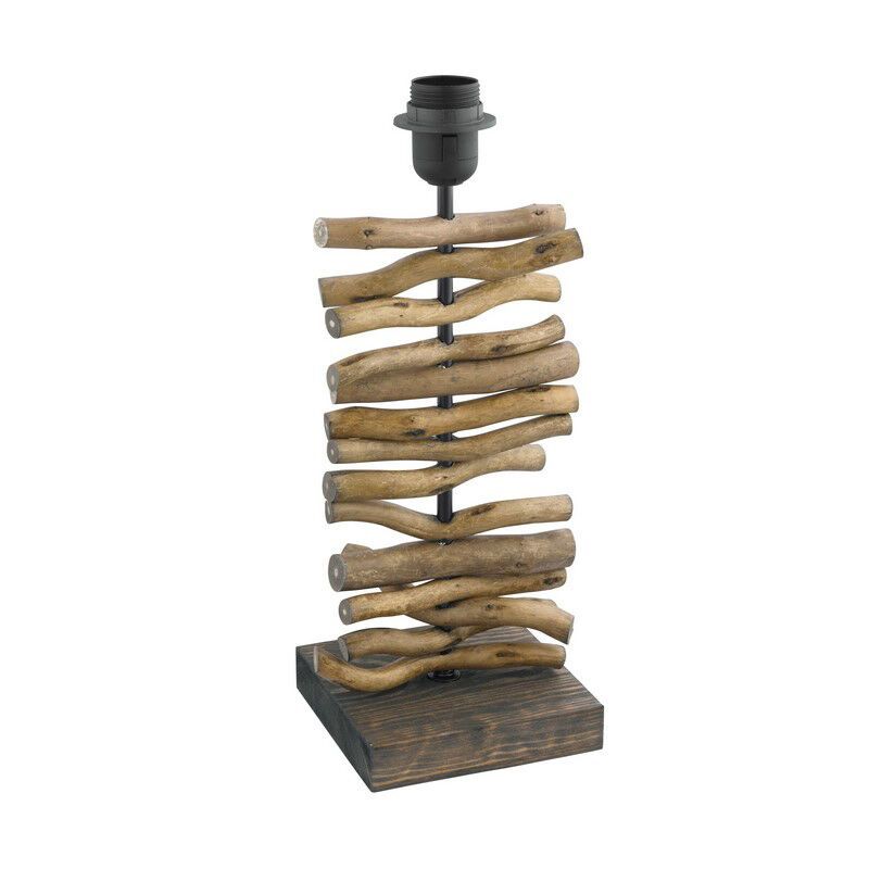 Holz Tischleuchte Braun, Agneta, mit Schalter Holz Tischleuchte Braun, Agneta, mit Schalter