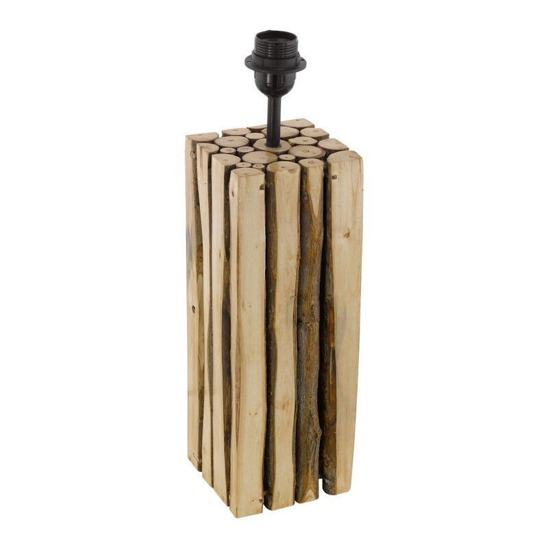 Holz Tischlampe ohne Schirm Braun, Kick, mit Schalter