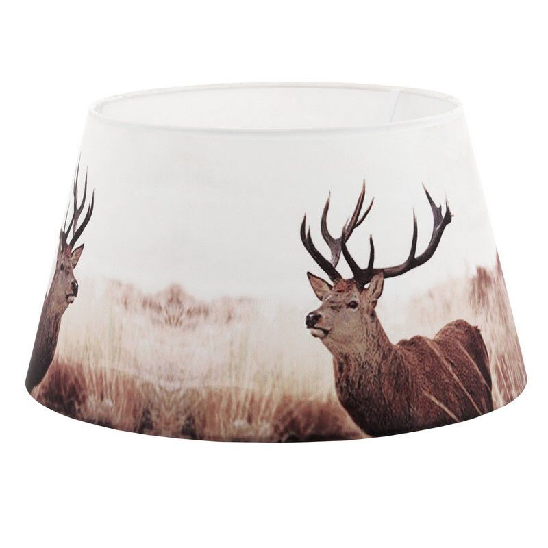 Braune Lampenschirm Noah, Stoff, ländlich