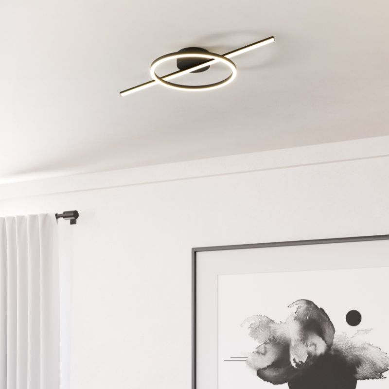 Schwarze moderne Deckenleuchte Kunststoff, Xam, 19,5W, White Switch LED