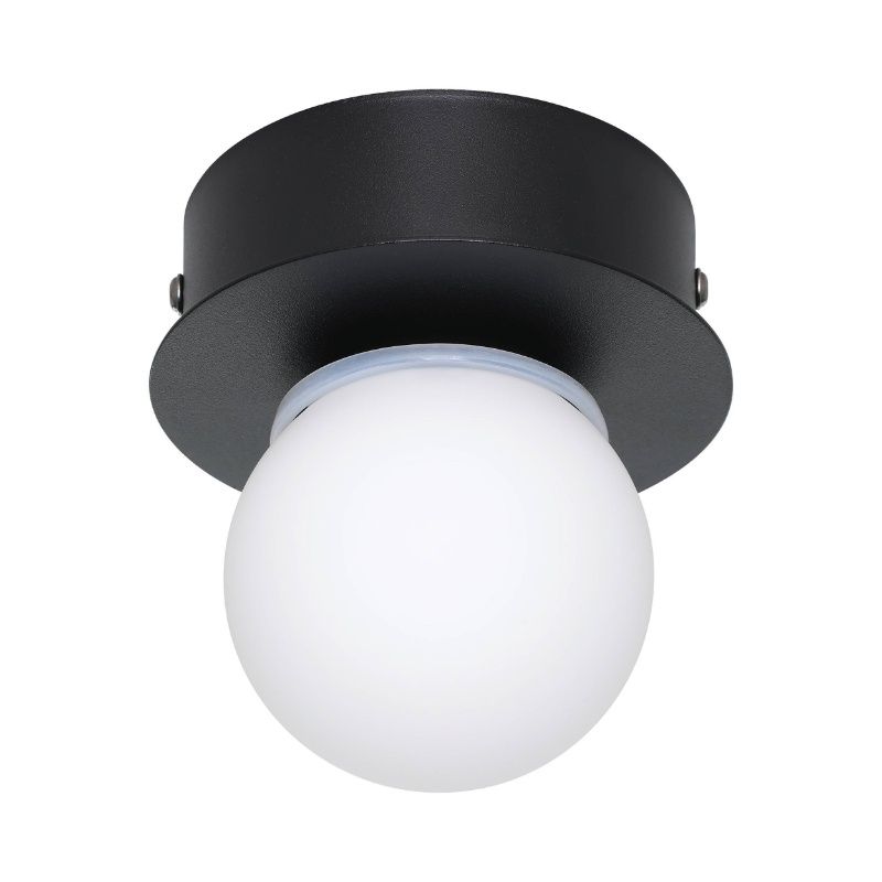 Schwarze moderne Deckenleuchte Stahl, Escha, 3,3W, 3000K LED