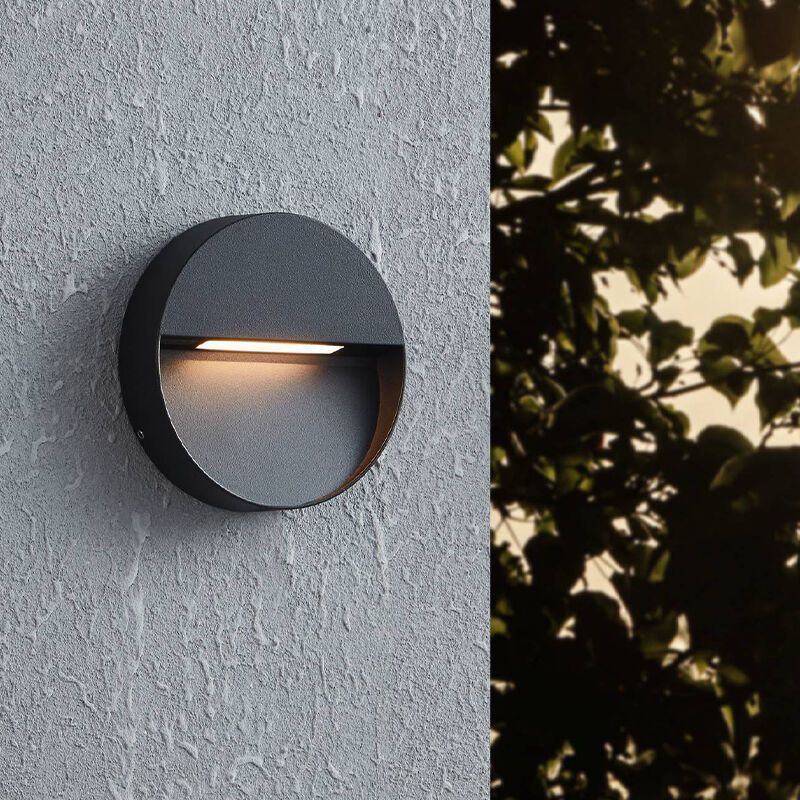 Schwarze moderne Außenleuchte Aluminium, Lamar, 4,8W, warm- bis kaltweiß einstellbare LED, IP65 Schwarze moderne Außenleuchte Aluminium, Lamar, 4,8W, warm- bis kaltweiß einstellbare LED, IP65