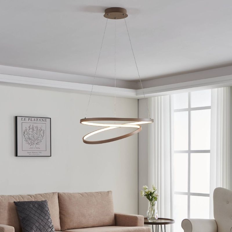 Beige moderne Pendelleuchte Aluminium, Ties, 36W, 3000K LED Beige moderne Pendelleuchte Aluminium, Ties, 36W, 3000K LED