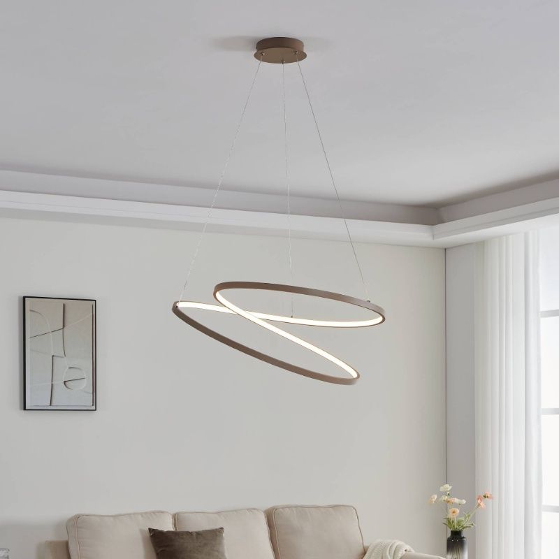 Beige moderne Pendelleuchte Aluminium, Ties, 42W, 3000K LED