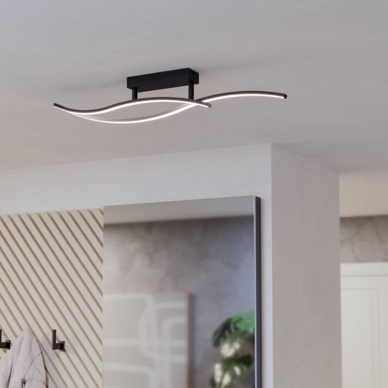 Schwarze design Deckenleuchte Stahl, Tevin, 12W, 4000K LED Schwarze design Deckenleuchte Stahl, Tevin, 12W, 4000K LED