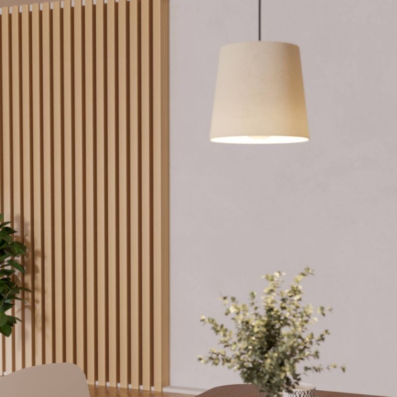 Schwarze moderne Pendelleuchte Stoff, Siham