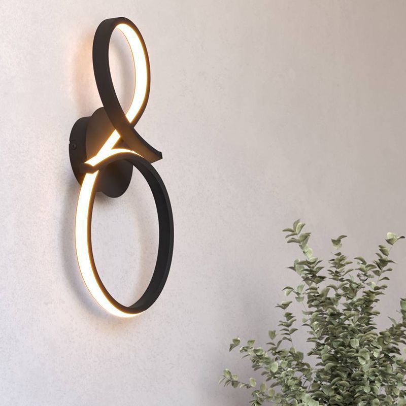 Schwarze moderne Wandleuchte Aluminium, Thekla, 11,4W, 3000K LED