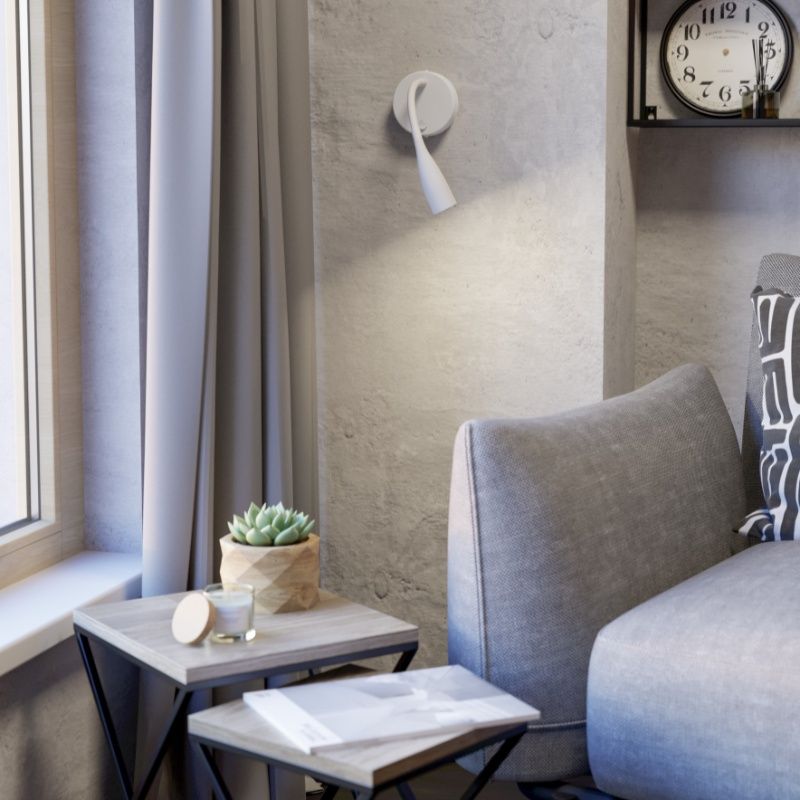 Weiße Wandleuchte Kunststoff, Obbe, 3,8W, 3000K LED, mit Schalter Weiße Wandleuchte Kunststoff, Obbe, 3,8W, 3000K LED, mit Schalter