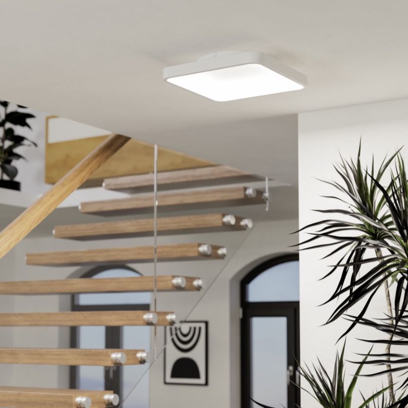 Weiße moderne Smart Deckenleuchte Stahl, Shauni, 20W, RGBW LED, mit Fernbedienung Weiße moderne Smart Deckenleuchte Stahl, Shauni, 20W, RGBW LED, mit Fernbedienung