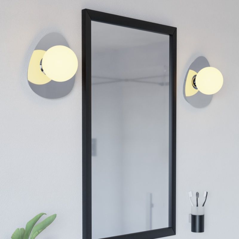 Chrom moderne Wandleuchte Stahl, Cornee, 4,2W, 2700K LED, IP44