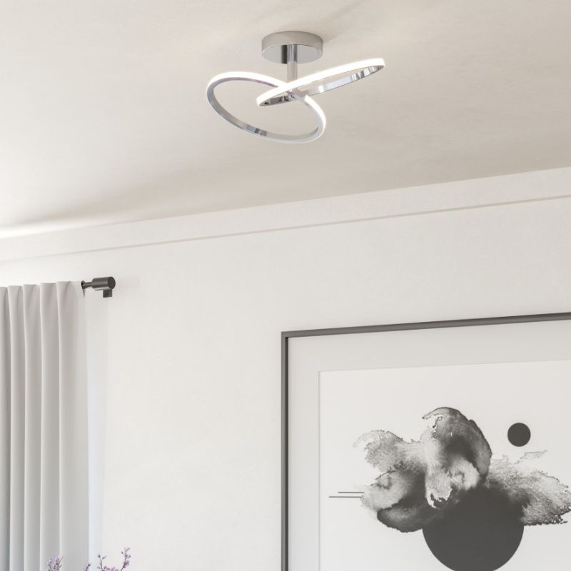 Chrom design Deckenleuchte Stahl, Minh, 12W, White Switch LED Chrom design Deckenleuchte Stahl, Minh, 12W, White Switch LED