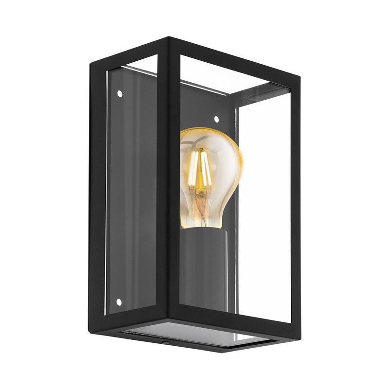 Schwarze industrielle Außenleuchte Stahl, Alihan, IP44 Schwarze industrielle Außenleuchte Stahl, Alihan, IP44