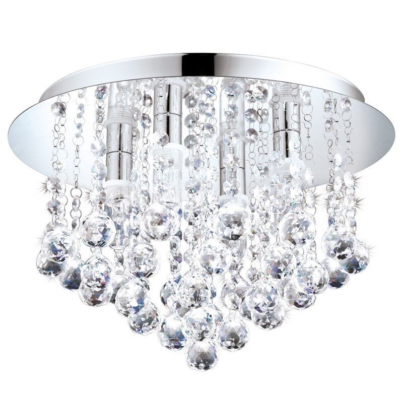Chrom design Deckenleuchte Kristall, Almedina, IP44 Chrom design Deckenleuchte Kristall, Almedina, IP44