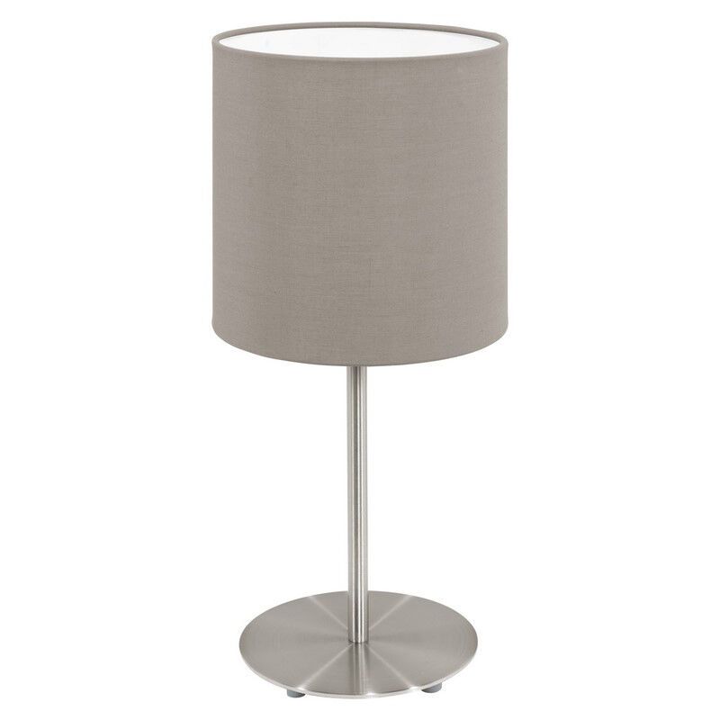 Taupe moderne Tischleuchte Stoff, Abano, mit Schalter Taupe moderne Tischleuchte Stoff, Abano, mit Schalter