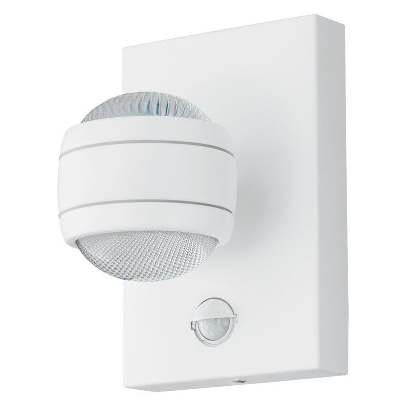 Weiße Außen Wandleuchte mit Bewegungsmelder Kunststoff, Bastien, IP44