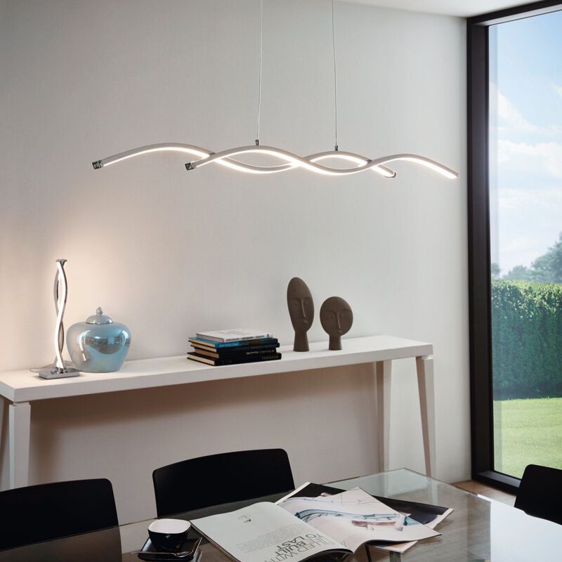 Chrom moderne Pendelleuchte Aluminium, Arantxa, 9W, 3000K LED Chrom moderne Pendelleuchte Aluminium, Arantxa, 9W, 3000K LED