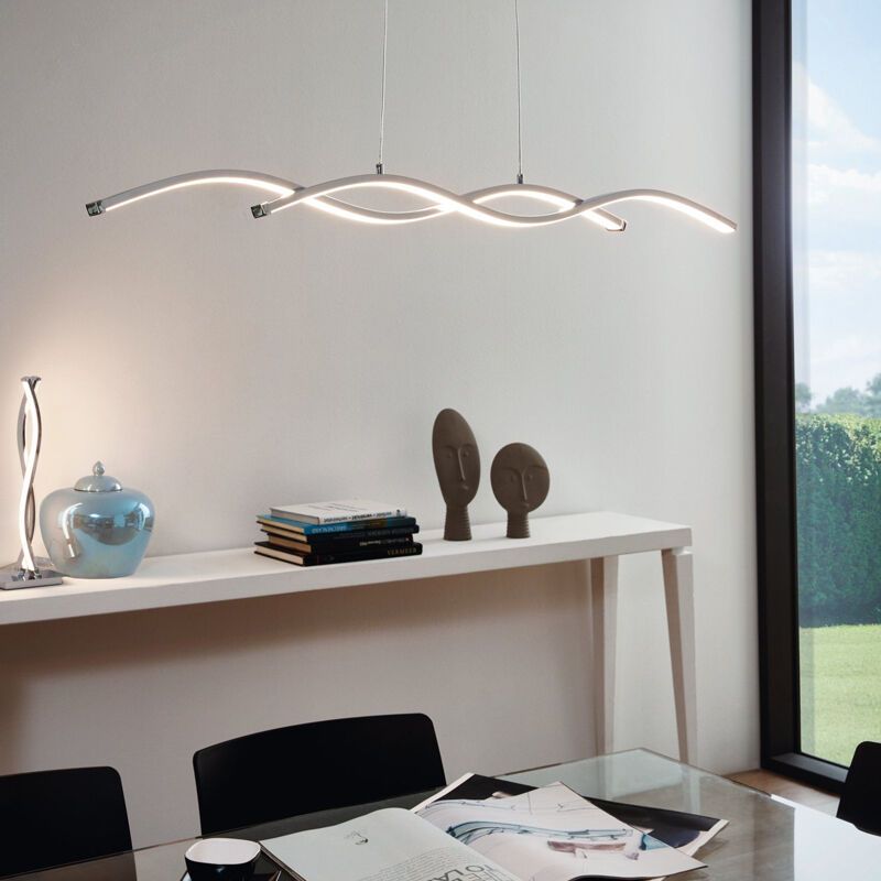 Chrom moderne Pendelleuchte Aluminium, Arantxa, 14W, 3000K LED Chrom moderne Pendelleuchte Aluminium, Arantxa, 14W, 3000K LED