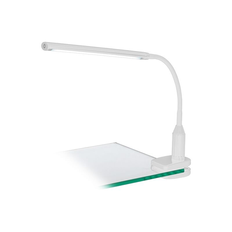 Weiße moderne Klemmleuchte Kunststoff, Brennan, 4W, 4000K LED, mit Schalter