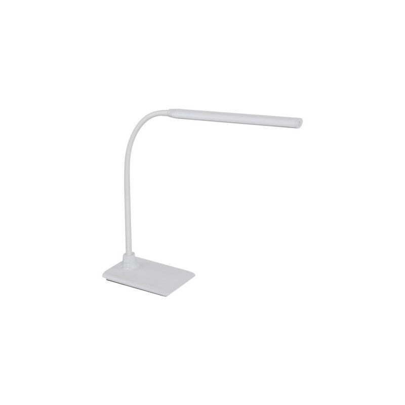 Weiße moderne Schreibtischlampe Kunststoff, Brennan, 5W, 4000K LED, mit Touch-Dimmer