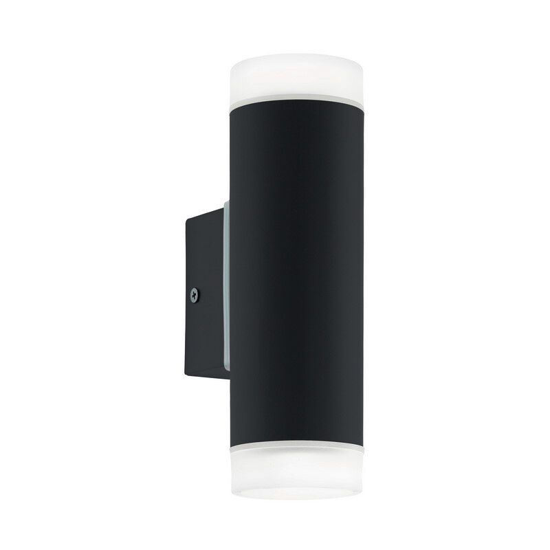 Schwarze moderne Up down Wandleuchte Kunststoff, Marlies, IP44
