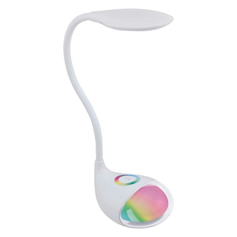 Weiße moderne Schreibtischlampe Kunststoff, Chana, 2W, RGBW LED, mit Touch-Dimmer Weiße moderne Schreibtischlampe Kunststoff, Chana, 2W, RGBW LED, mit Touch-Dimmer