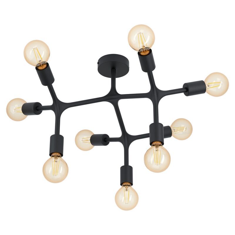 Schwarze industrielle Deckenlampe Stahl, Anjana Schwarze industrielle Deckenlampe Stahl, Anjana