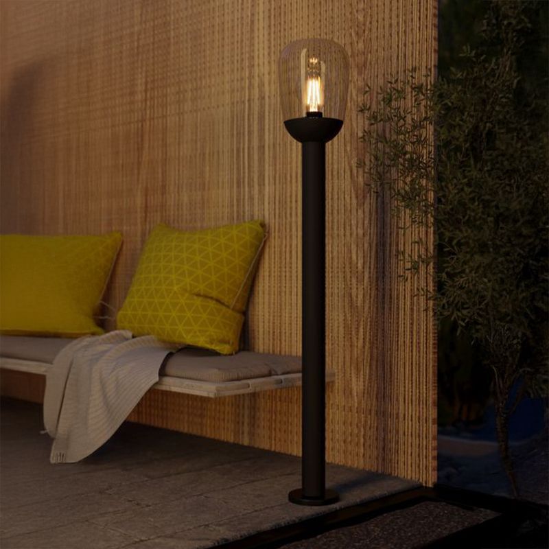 Schwarze moderne Außenleuchte Aluminium, Kerwin, IP44