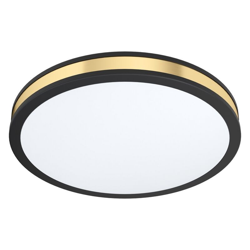 Schwarze moderne Deckenlampe Stahl, Rivano, 24W, 3000K LED