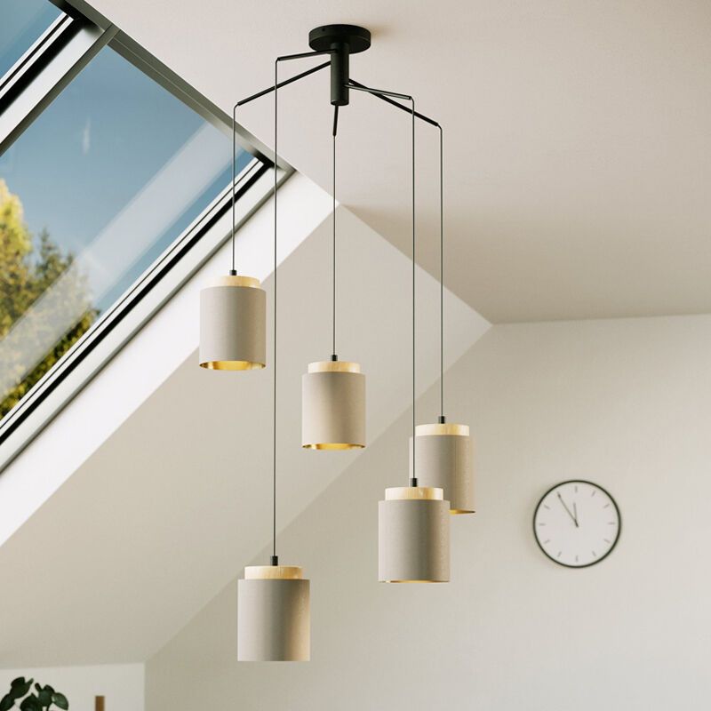 Holz Pendelleuchte Braun, Gabi