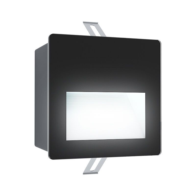 Schwarze moderne Wandeinbauleuchte Außen Aluminium, Luigino, 3,7W, 4000K LED, IP65