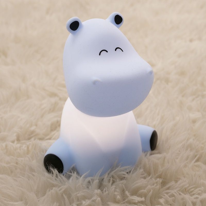 Blaue Kinderzimmer Tischleuchte Kunststoff, Hippo, 5W, RGBW LED Blaue Kinderzimmer Tischleuchte Kunststoff, Hippo, 5W, RGBW LED