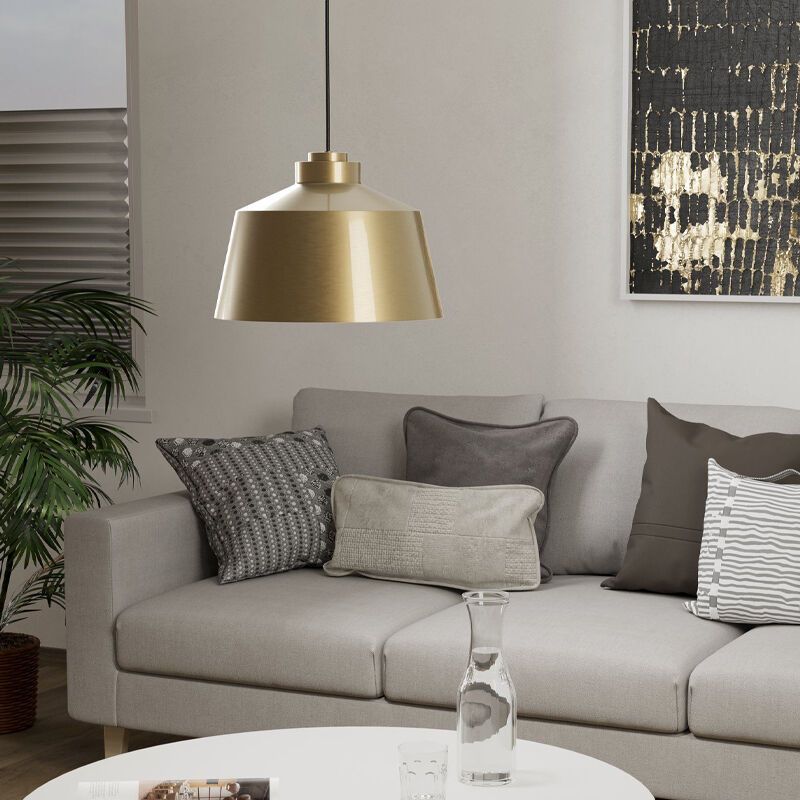 Goldene industrielle Pendelleuchte Aluminium, Kwinten Goldene industrielle Pendelleuchte Aluminium, Kwinten