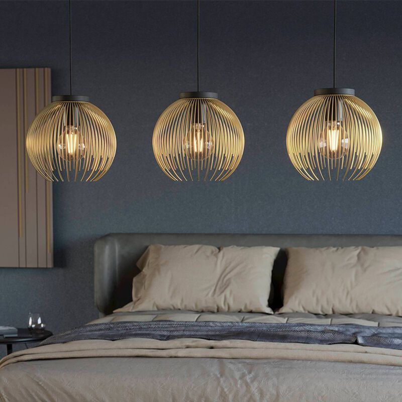 Goldene industrielle Pendelleuchte Aluminium, Keimpe