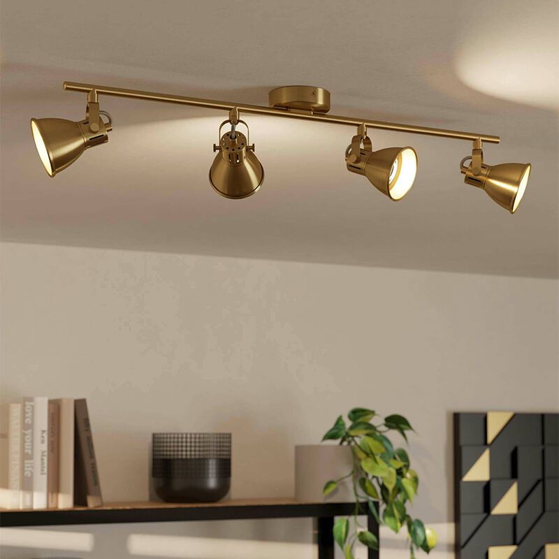 Goldene industrielle Deckenstrahler Aluminium, Tinke Goldene industrielle Deckenstrahler Aluminium, Tinke