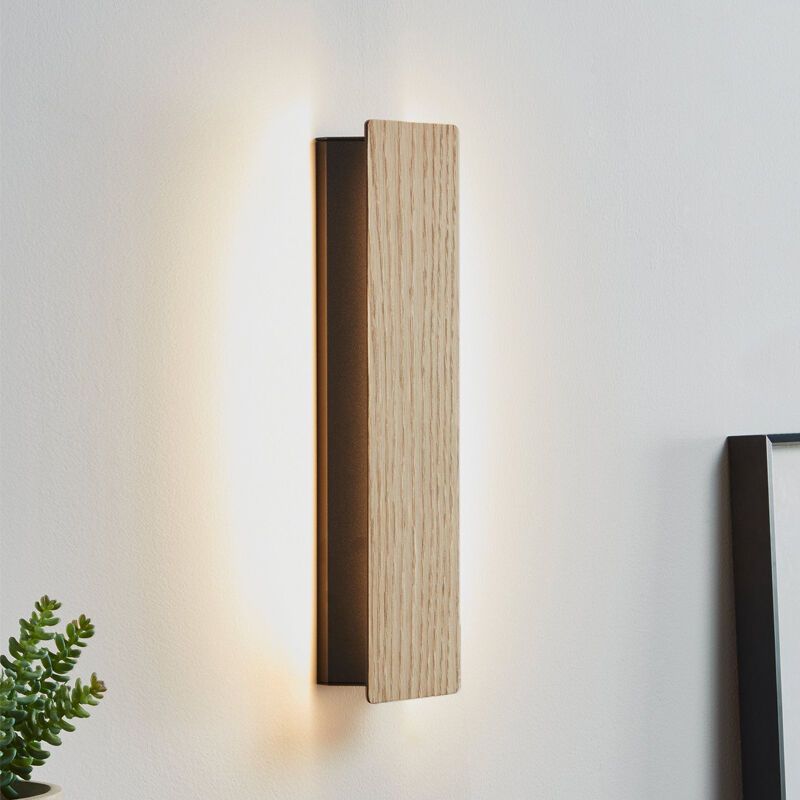 Holz Wandleuchte Schwarz, Zion, 12W, 3000K LED Holz Wandleuchte Schwarz, Zion, 12W, 3000K LED