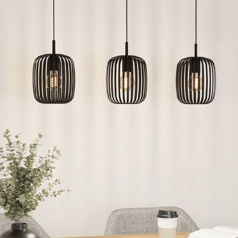 Schwarze industrielle Pendelleuchte Aluminium, Pietro