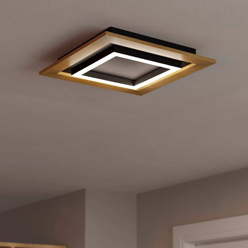 Holz design Deckenlampe Aluminium, Kyllian, 5,4W, warm- bis kaltweiß einstellbare LED, 3-stufig dimmbar Holz design Deckenlampe Aluminium, Kyllian, 5,4W, warm- bis kaltweiß einstellbare LED, 3-stufig dimmbar