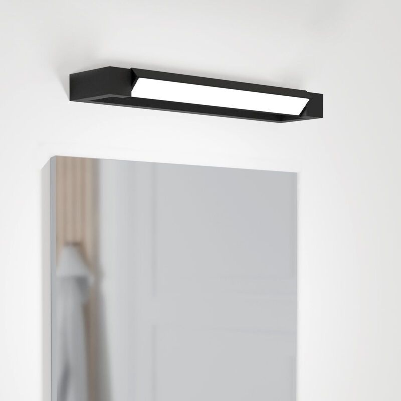 Schwarze moderne Spiegelbeleuchtung Aluminium, Shukri, 8,9W, 4000K LED, IP44
