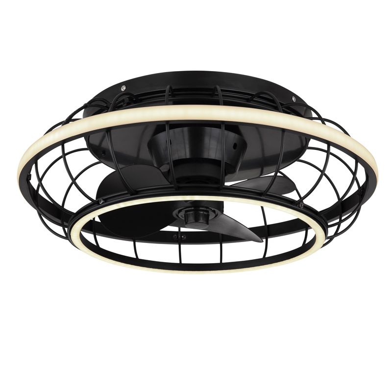 Schwarze industrielle Deckenventilator Metall, Jorne, 30W, warm- bis kaltweiß einstellbare LED, mit Fernbedienung Schwarze industrielle Deckenventilator Metall, Jorne, 30W, warm- bis kaltweiß einstellbare LED, mit Fernbedienung