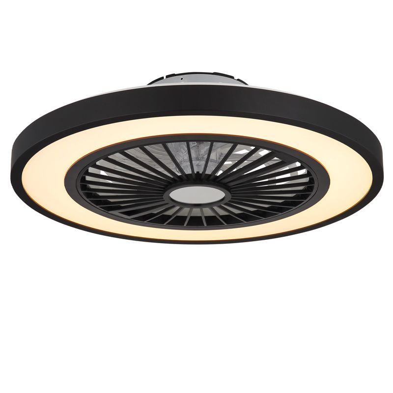 Schwarze moderne Deckenventilator Kunststoff, Komal, 45W, warm- bis kaltweiß einstellbare LED, mit Fernbedienung Schwarze moderne Deckenventilator Kunststoff, Komal, 45W, warm- bis kaltweiß einstellbare LED, mit Fernbedienung